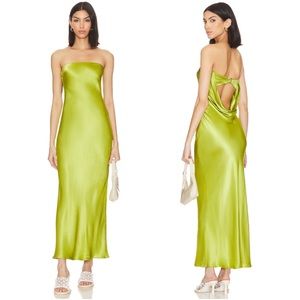 Bec & Bridge Moondance Strapless Dress in Chartreuse Green 6